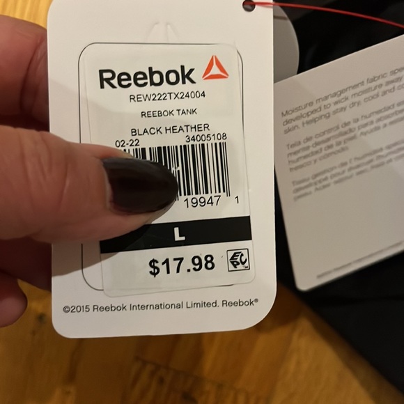 New with tags! Reebok Moisture Management Tank Top - Picture 6 of 11